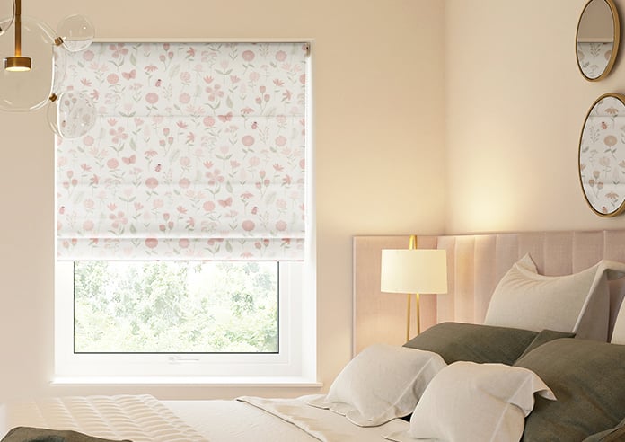Floral Whimsy, Blush - Motorised Roman Blind - Image 3